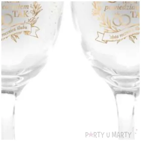 kieliszki do wina 50 rocznica slubu szklane bgtech 220 ml 2 szt