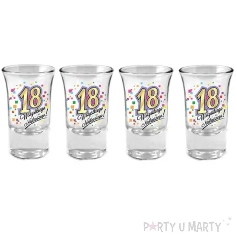 kieliszki do wodki 18 urodziny szklane bgtech 35 ml 4 szt