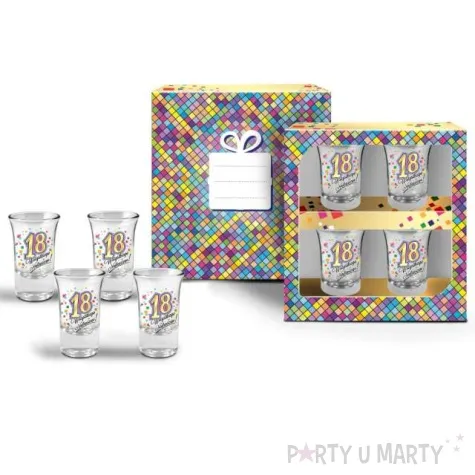 kieliszki do wodki 18 urodziny szklane bgtech 35 ml 4 szt