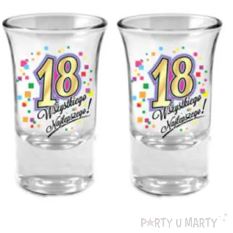 kieliszki do wodki 18 urodziny szklane bgtech 35 ml 4 szt