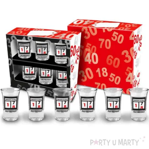 kieliszki do wodki 18 zmiana kodu i do przodu bgtech 35 ml 6 szt