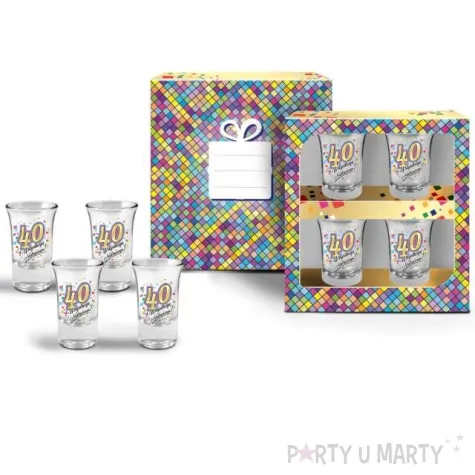 kieliszki do wodki 40 urodziny szklane bgtech 35 ml 4 szt