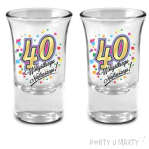 kieliszki do wodki 40 urodziny szklane bgtech 35 ml 4 szt
