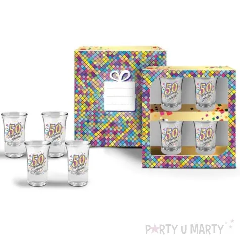 kieliszki do wodki 50 urodziny szklane bgtech 35 ml 4 szt