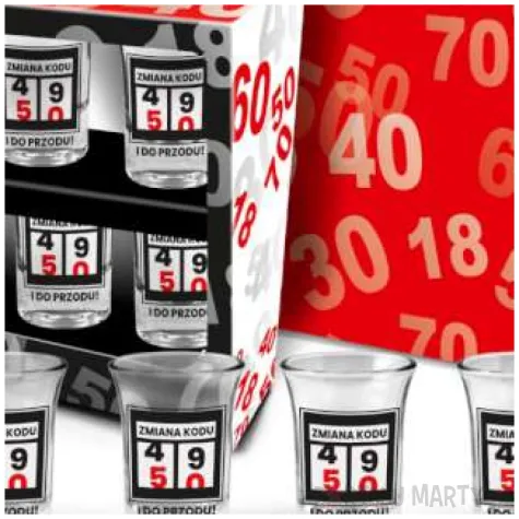 kieliszki do wodki 50 zmiana kodu i do przodu bgtech 35 ml 6 szt