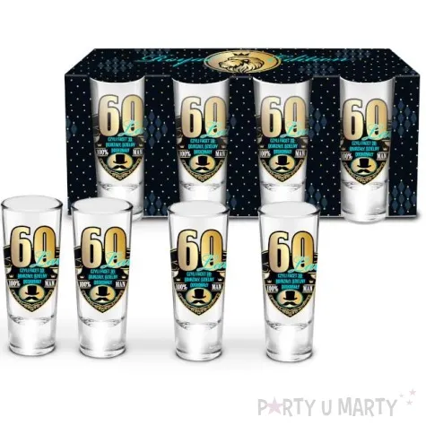 kieliszki do wodki 60 lat czyli facet 3d dojrzaly dzielny doskonaly bgtech 65 ml 4 szt