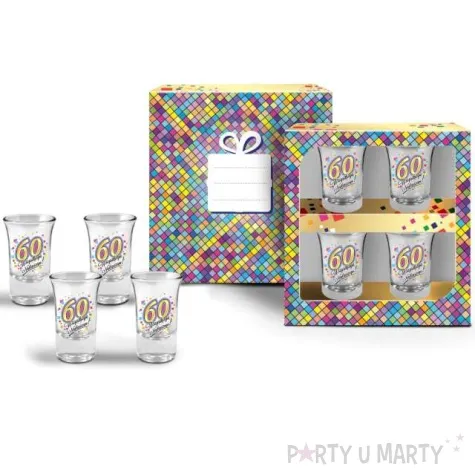 kieliszki do wodki 60 urodziny szklane bgtech 35 ml 4 szt