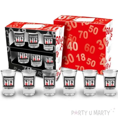 kieliszki do wodki 60 zmiana kodu i do przodu bgtech 35 ml 6 szt