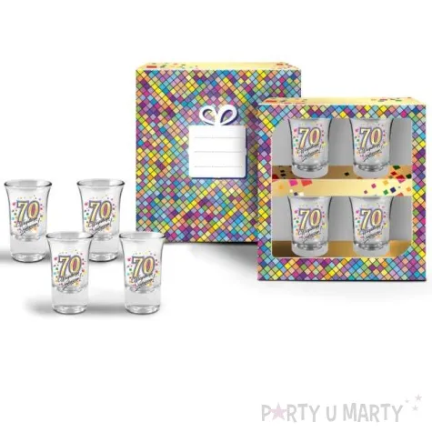 kieliszki do wodki 70 urodziny szklane bgtech 35 ml 4 szt