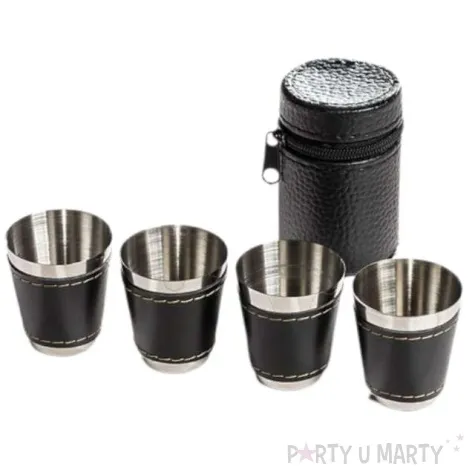 kieliszki do wodki czarny trunek z etui gadgetmaster 4 szt