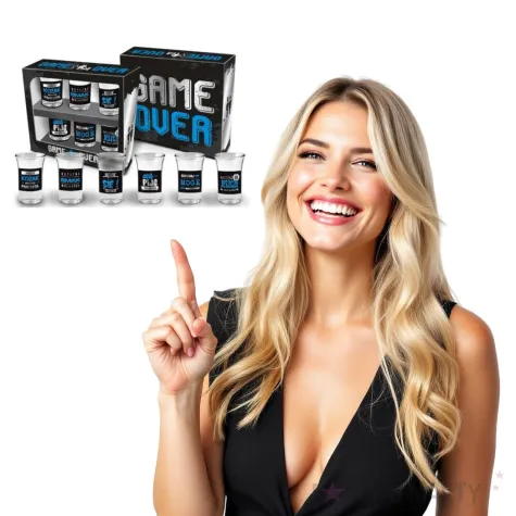 kieliszki do wodki game over bgtech 6 szt