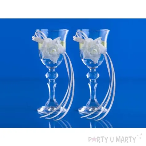 kieliszki do wodki kwiat krem zielen 2szt zlota ko