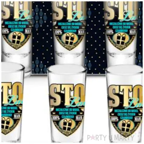 kieliszki do wodki niezaleznie od wieku ciesz sie zyciem czlowieku 100 lat bgtech 65 ml 4 szt