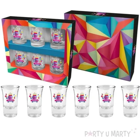 kieliszki do wodki tort wszystkiego najlepszego szklane bgtech 35 ml 6 szt