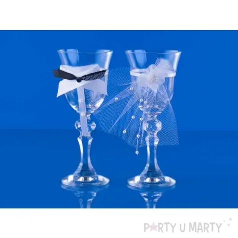 kieliszki do wodki welon bialy 2szt zlota kolekcj