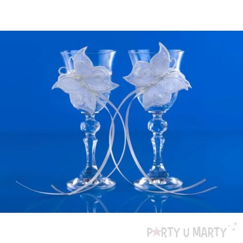 kieliszki do wodki z motylkami kremowe 2 szt