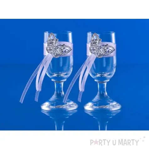 kieliszki do wodki z motylkiem 2 szt