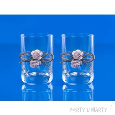 kieliszki do wodki z nicia i rozyczkami 2 szt