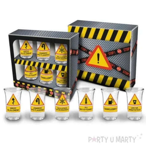 kieliszki do wodki znaki drogowe bgtech 6 szt