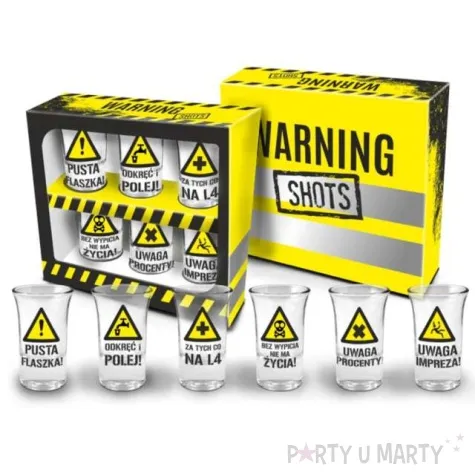 kieliszki do wodki znaki ostrzegawcze bgtech 6 szt