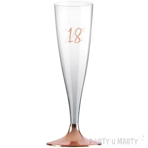 kieliszki jednorazowe 18 urodziny szampan rozowo zlote santex 140ml 6szt