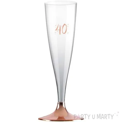 kieliszki jednorazowe 40 urodziny szampan rozowo zlote santex 140ml 6szt