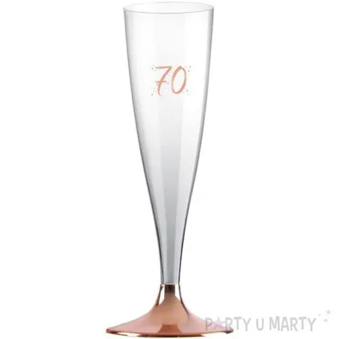 kieliszki jednorazowe 70 urodziny szampan rozowo zlote santex 140ml 6szt