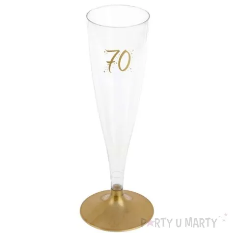 kieliszki jednorazowe 70 urodziny szampan zlote santex 140 ml 6 szt