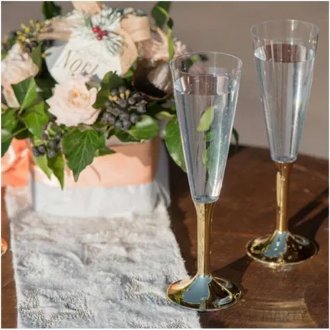 kieliszki jednorazowe szampan classic zloty chrom goldplast 160 ml 6 szt