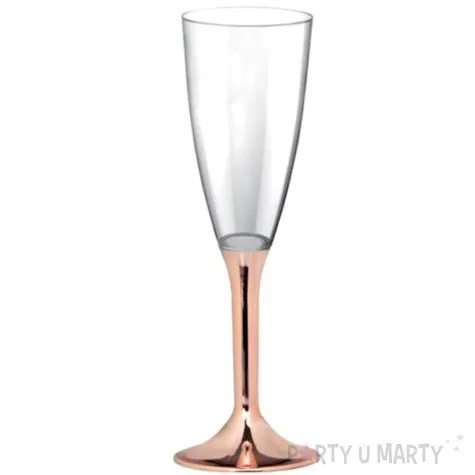 kieliszki jednorazowe szampan long rosegold chrom goldplast 120 ml 10 szt