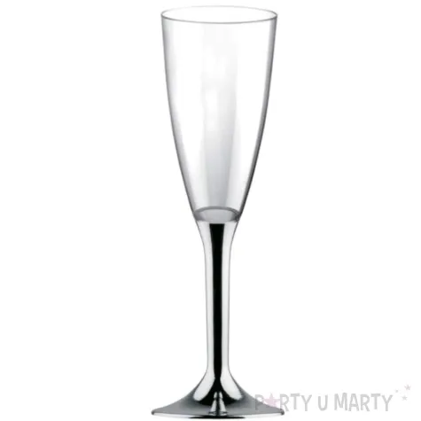kieliszki jednorazowe szampan long srebrny chrom goldplast 120 ml 10 szt