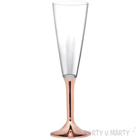 kieliszki jednorazowe szampan long xl rosegold chrom goldplast 160 ml 10 szt
