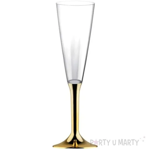 kieliszki jednorazowe szampan long xl zlote chrom goldplast 160 ml 10 szt