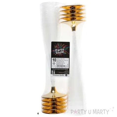 kieliszki jednorazowe szampan premium zloty chrom goldplast 140 ml 10 szt
