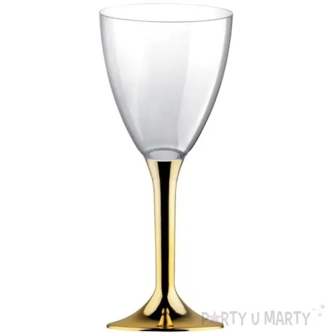 kieliszki jednorazowe wino classic zlote chrom goldplast 180 ml 10 szt