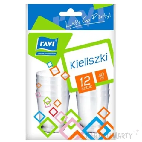 kieliszki jednorazowe wodka basic ravi 40 ml 12 szt