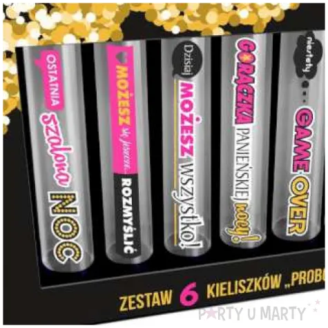 kieliszki probowki kolorowe napisy bgtech 50 ml 6szt