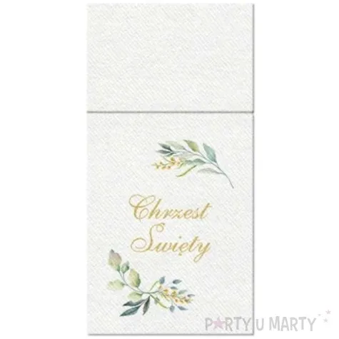 kieszonka na sztucce airlaid chrzest swiety paw 40 cm 25 szt