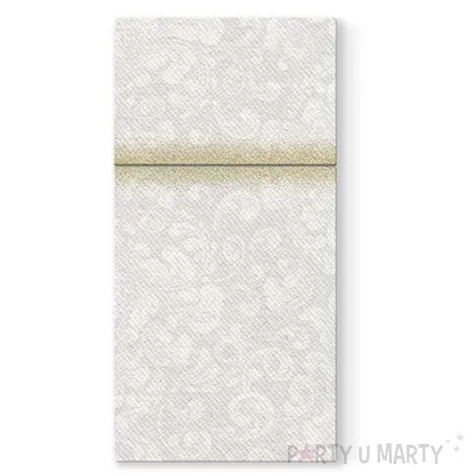 kieszonka na sztucce airlaid rokoko biale paw 40 cm 25 szt