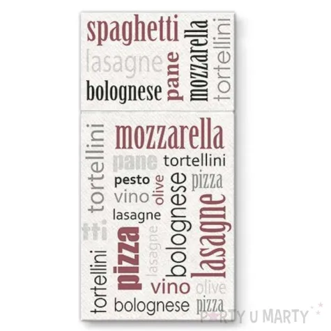 kieszonka na sztucce airlaid wloskie menu czerwone paw 40 cm 25 szt