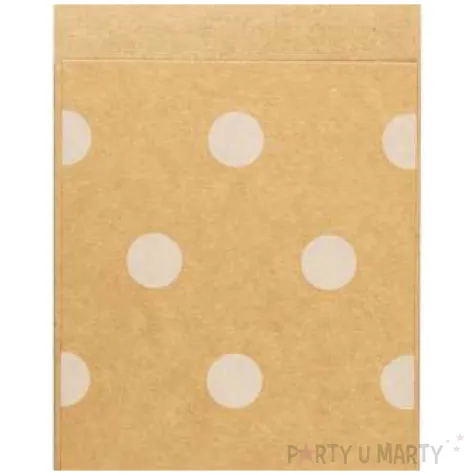 kieszonka na sztucce biale kropki bezowa arpex 8 5 x 20 cm 6 szt