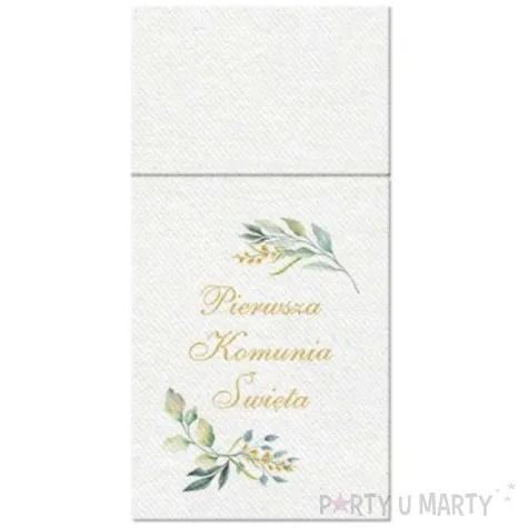 kieszonka na sztucce komunia swieta airlaid eukaliptus paw 40 cm 25 szt