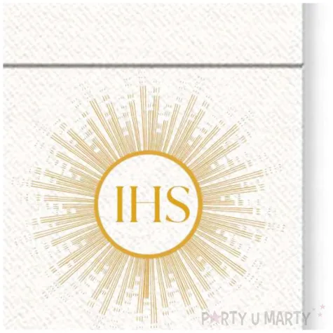 kieszonka na sztucce komunia swieta ihs hostia bialo zloty czakos 20 x 10 cm 20 szt