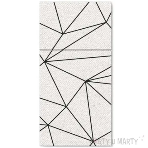 kieszonka na sztucce linie geometryczne biala paw 40 cm 25 szt