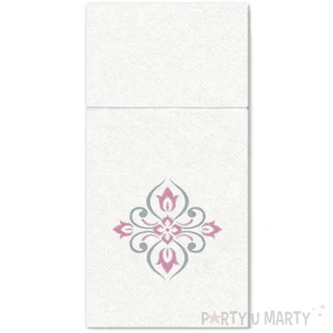 kieszonka na sztucce royal diamonds rozowa paw 40 cm 25 szt