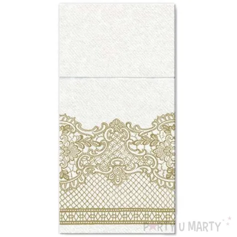 kieszonka na sztucce royal lace gold zlota paw 40 cm 25 szt