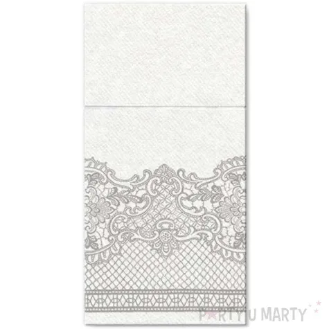 kieszonka na sztucce royal lace silver srebrna paw 40 cm 25 szt