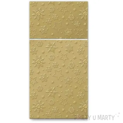 kieszonka na sztucce zimowe platki zlota paw 40 cm 16 szt
