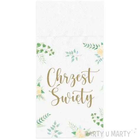 kieszonki na sztucce chrzest swiety eukaliptus partypal 16 szt 20 cm