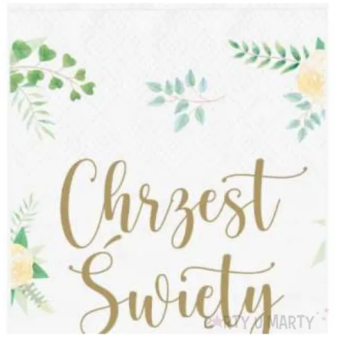 kieszonki na sztucce chrzest swiety eukaliptus partypal 16 szt 20 cm